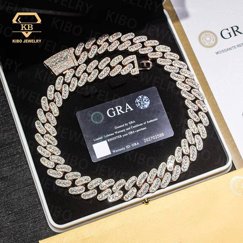 Heavy Cuban Chain 22MM S925 Solid Silver Iced Out Hip Hop Jewelry Moissanite Diamond VVS Cuban Link Chain
