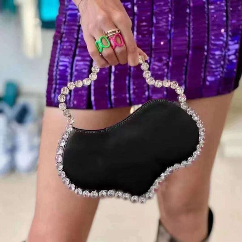 Designer Luxury Pink Rhinestone Dinner Purse Ladies Handbags Party Wedding Clutch Wrist Women Dia Circular Evening Bag
