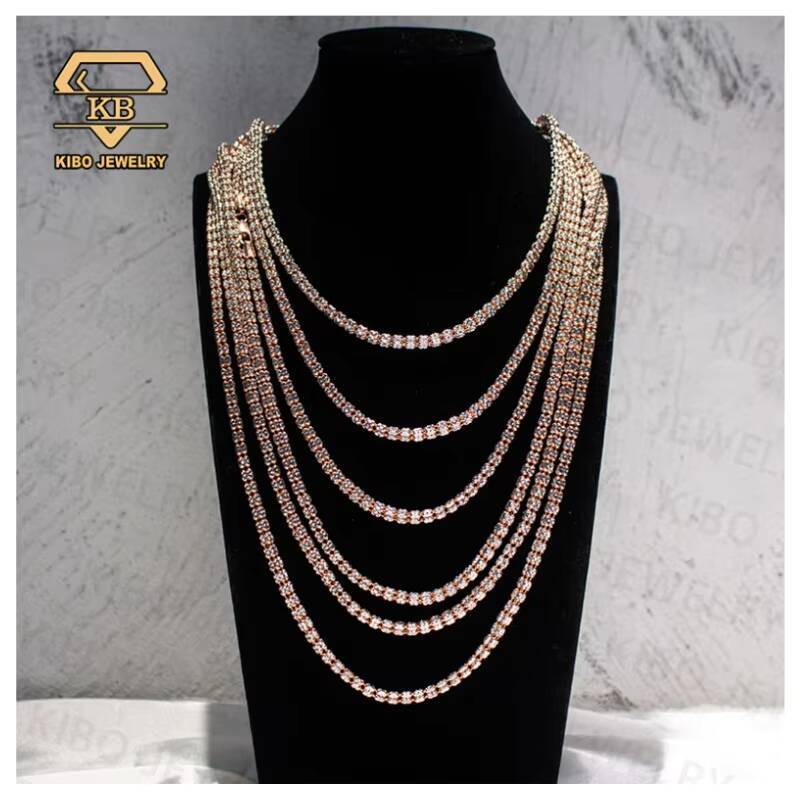 Customized Trend Make Special Peanut Rope Chains HIp Hop Jewelry 925 Sterling Silver Plated 18K Gold Plated 925 Silver Moon Ice Chain
