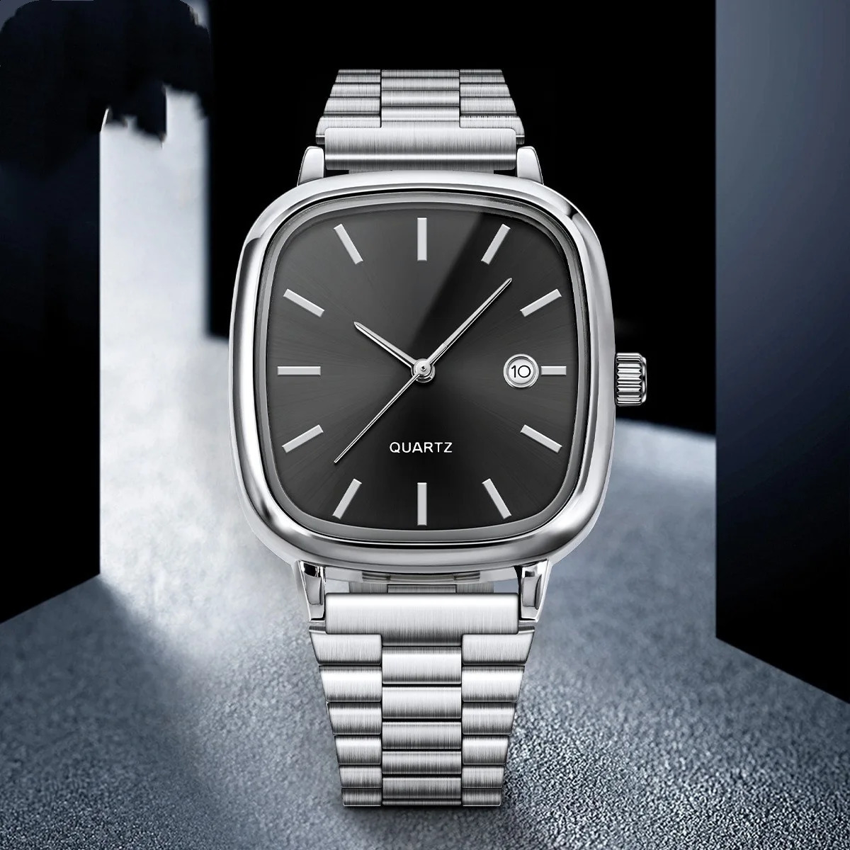 Fashion Men Watch Steel Strap Business Calendar Quartz Watches Wristwatches Gift Drop Big Dial Clock 250911