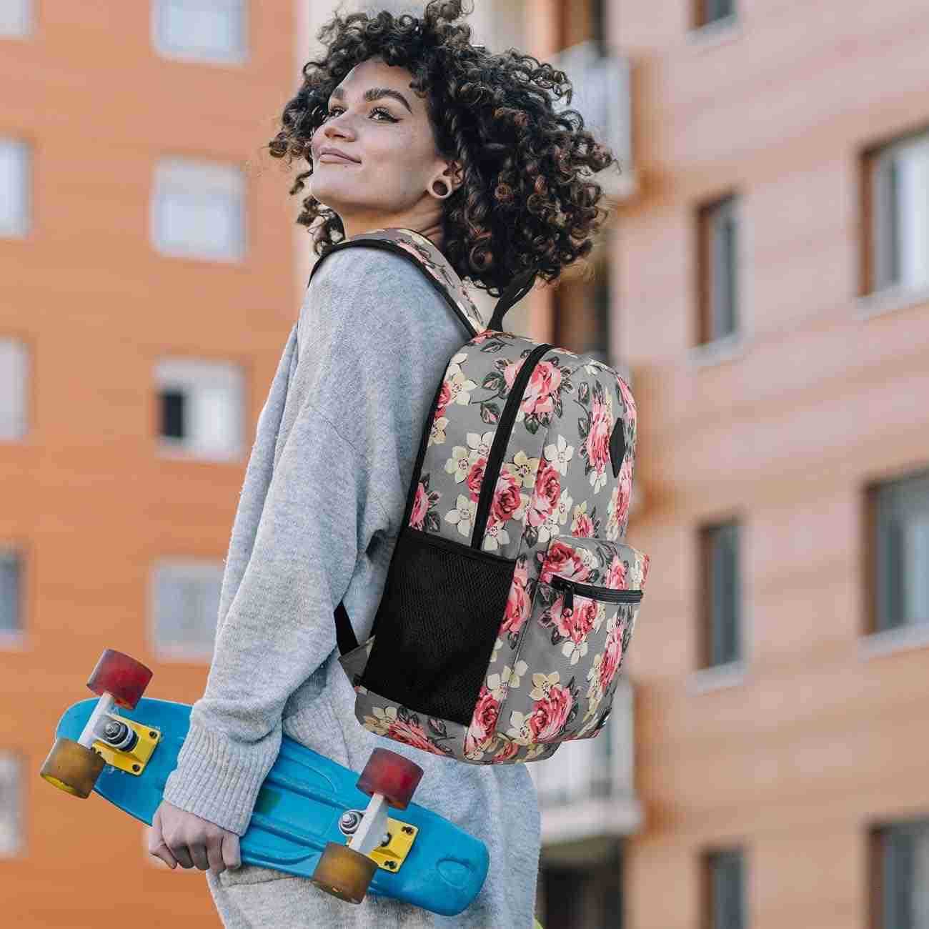 Black Backpack for Women MenCasual School Backpack Teen Boys and Girls 156 Inch Laptop Bookbag with USB Charger for College High School Travel Busines