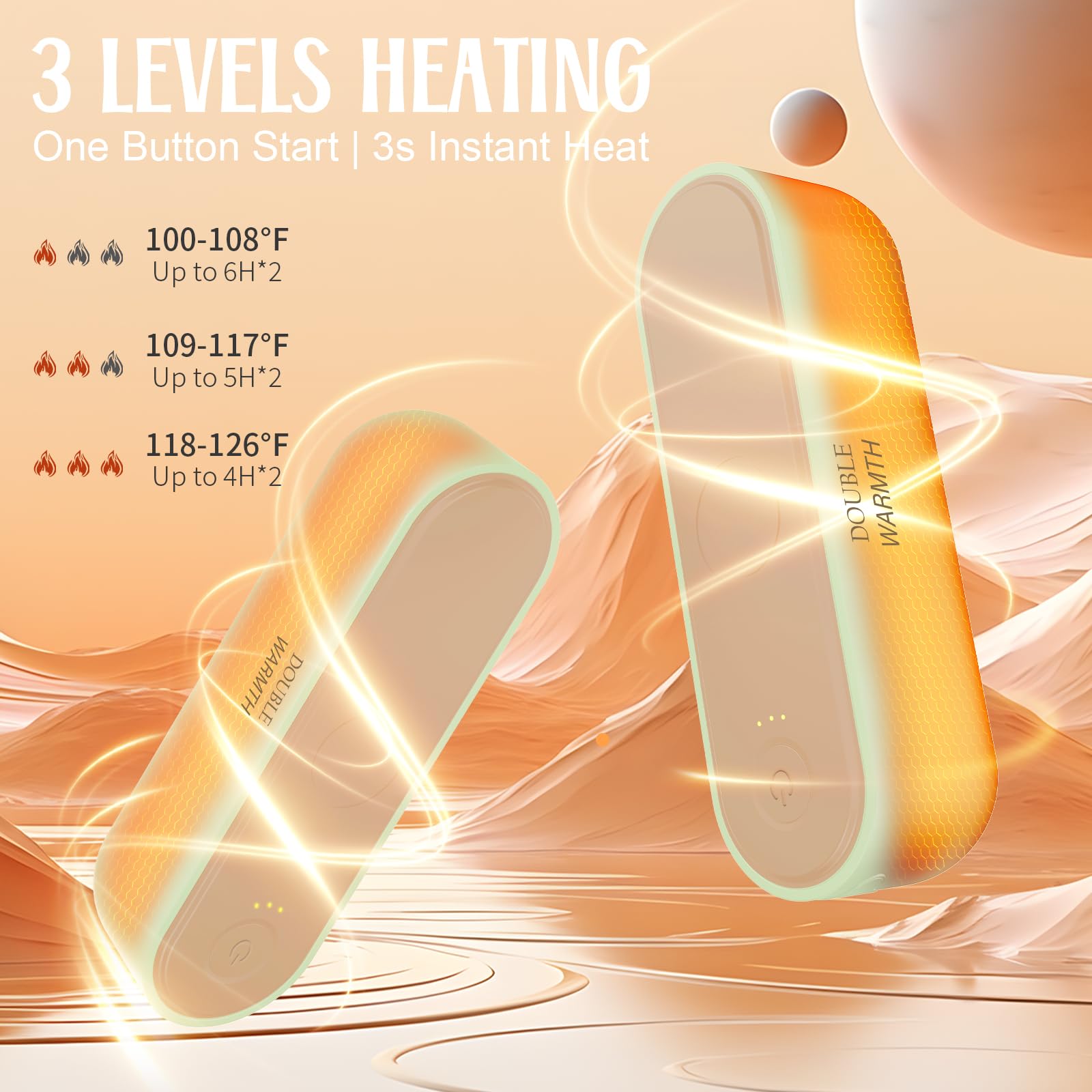 TYPE-C Portable Rechargeable Heating Pad - Adjustable Warmth Settings w/ Long-lasting Battery Life-A401