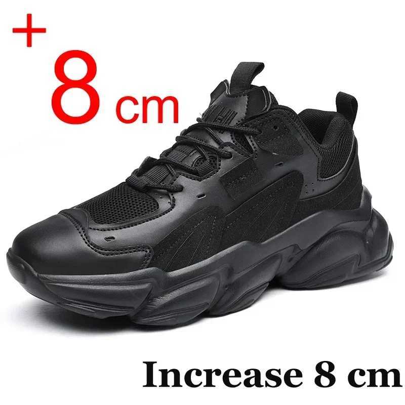 Elevator Shoes Men Hidden Heels 8cm 6cm Taller Sneakers Heightening Shoes for Men Fashion Breathable Sports Shoe Plus Size 46 W250920