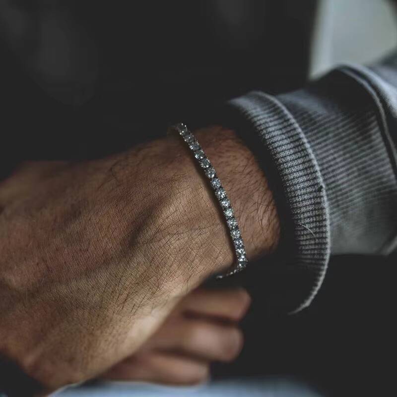 Hip Hop Jewelry 925 Sterling Silver High Quality 3mm4mm5mm Vvs Moissanite Tennis Bracelet