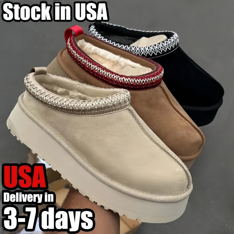 Womens Tazz Slippers Tasman Fur Slides Designer Classic Ultra Mini Platform Boot Chestnut Mustard Seed Sand Slip-on Suede Wool Comfort Winter Suede Men Winter Slider