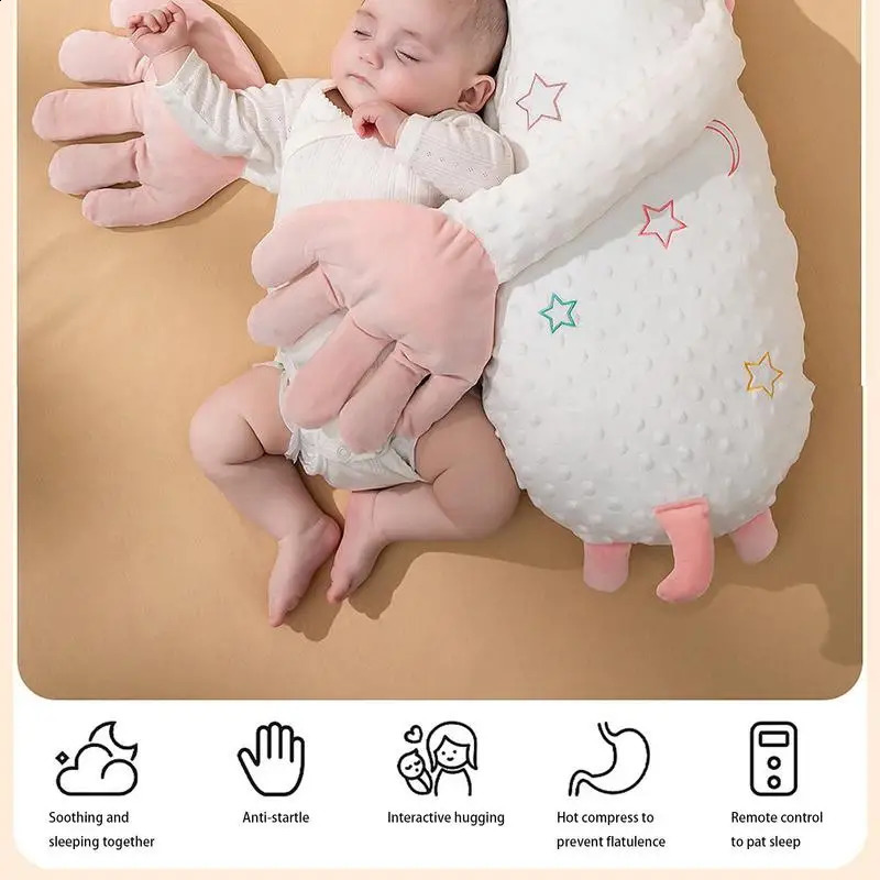 Baby Sleeping Patting Doll Pillow Electric Stuffed Animal Sleep Soothers Adjustable Speed Remote Control Calming Toys 250920