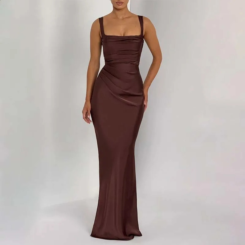 Townlike Slim Bodycon Maxi Long Dress Women Spaghetti Strap Summer Dress Backless Nightclub Sexy Party Dresses 250920