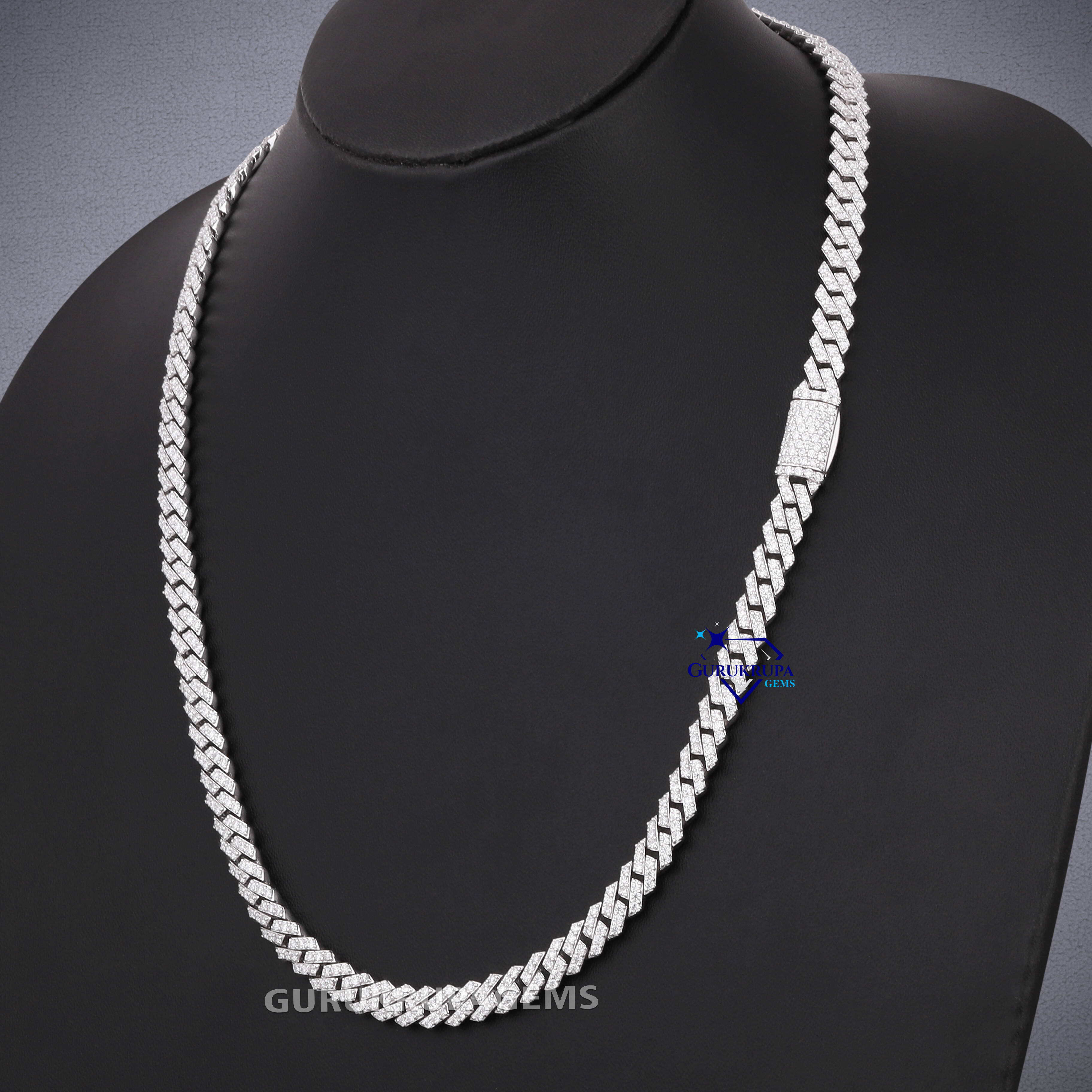 Fashion Jewelry 6mm Wide S925 Sterling Silver VVS Moissanite Diamond Necklace Iced Out Cuban Link Chain for Mens