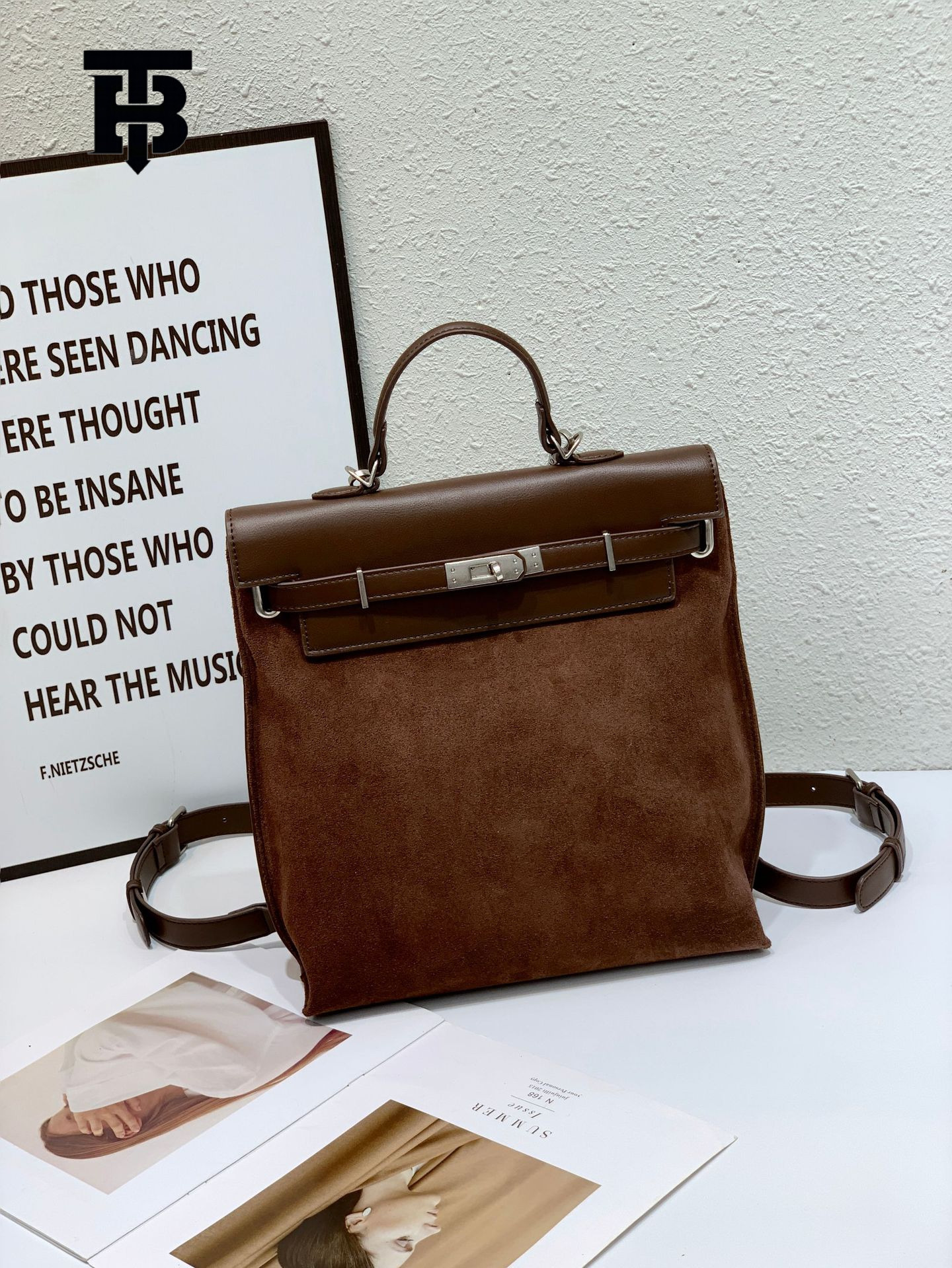 TB BHULAMTE Free Shipping New Designer Women's Bag Suede Retro High-quality Leather Backpack Fashionable Classic Backpack Multifunctional Autumn 