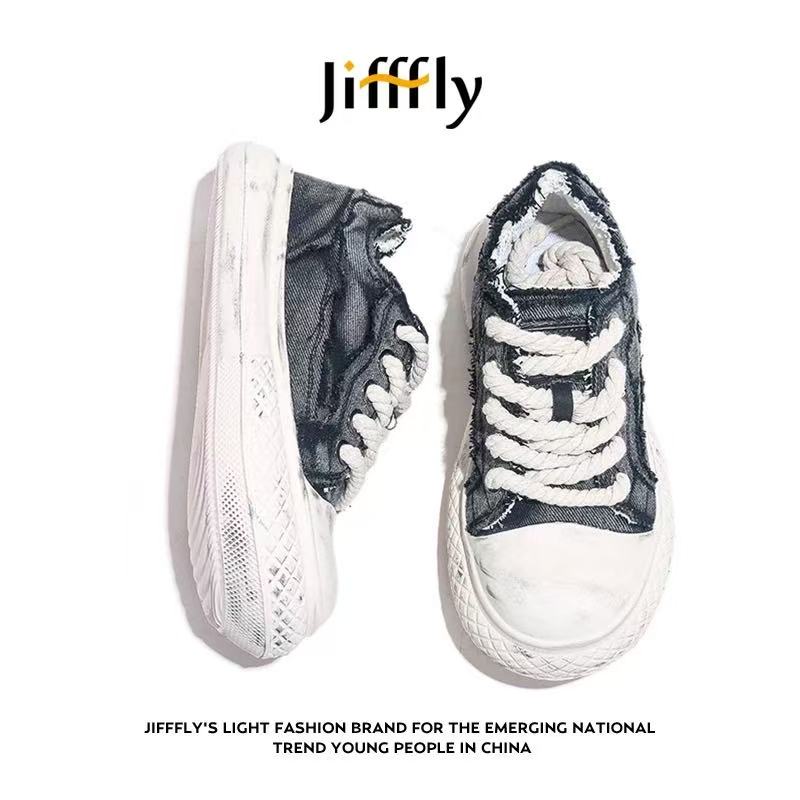 Jifffly Men's Thick-Soled Canvas Men 2025 New Vintage Style for Couples; Trendy andro Sports Shoes
