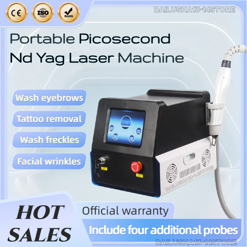 Professional Picosecond Nd Yag Laser Tattoo Removal Machine 1064nm 532nm 1320nm Freckle Pigment Skin Whitening Equipment