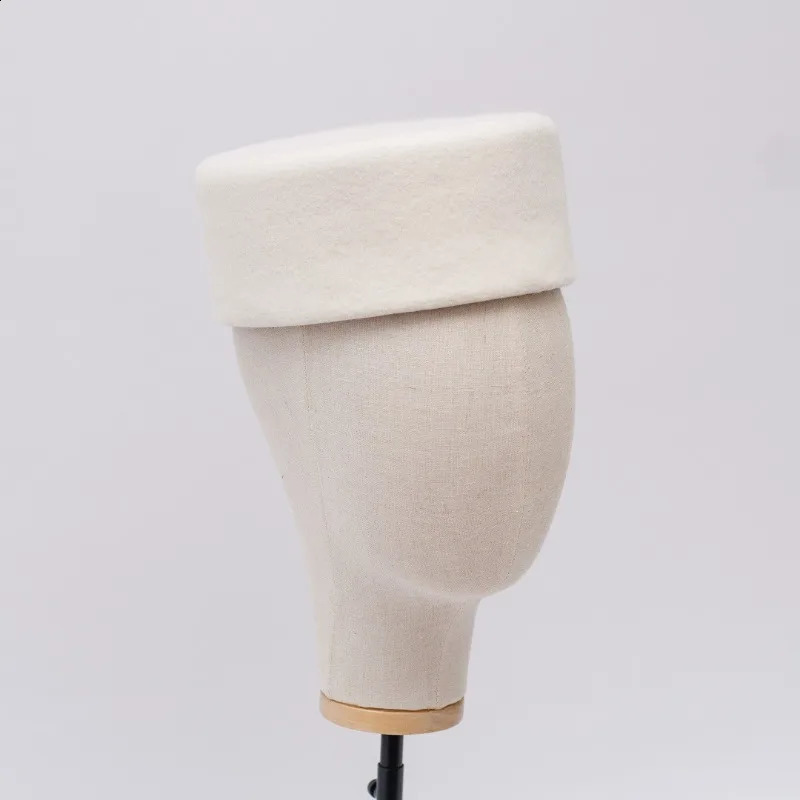 Vintage Hard Top Flat Fedoras Hat 100 Wool Felt Berets Wedding Fascinator Caps Cocktail Party Pillbox 250919