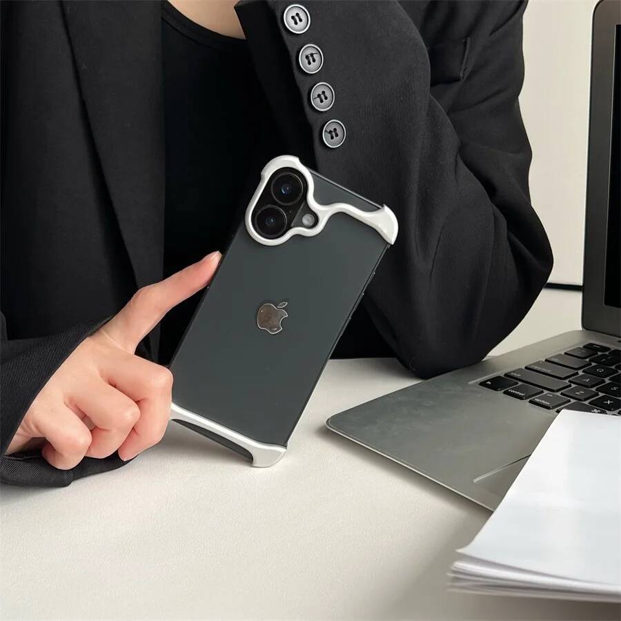 Arc Aluminum Metal Bumper Pulse Case For IPhone13 14 15 16 17 Air Pro Max 16Pro Plus Lightweight Phone Cover