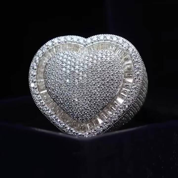 Fashion Pass Diamond Tester Silver Gold Plated Vvs Moissanite Dimoand Custom Hip Hop Men Pinky Diamond Iced Out Ring