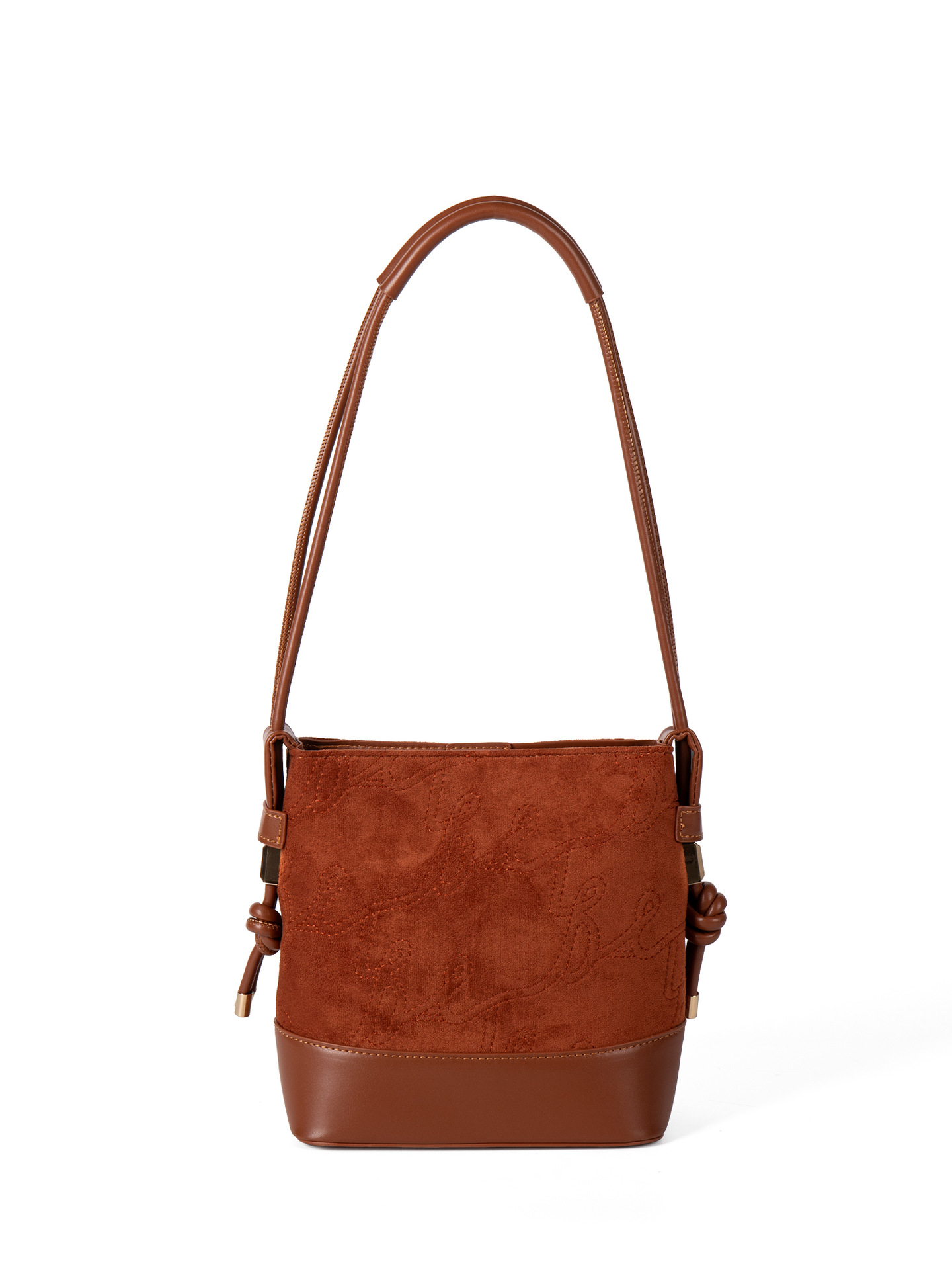 2025 Korean-Style New Autumn Winter Color-Blocking Retro Bucket For Women Niche Design Same Style As Iuencers Popular Handbag And Shoulder Bag