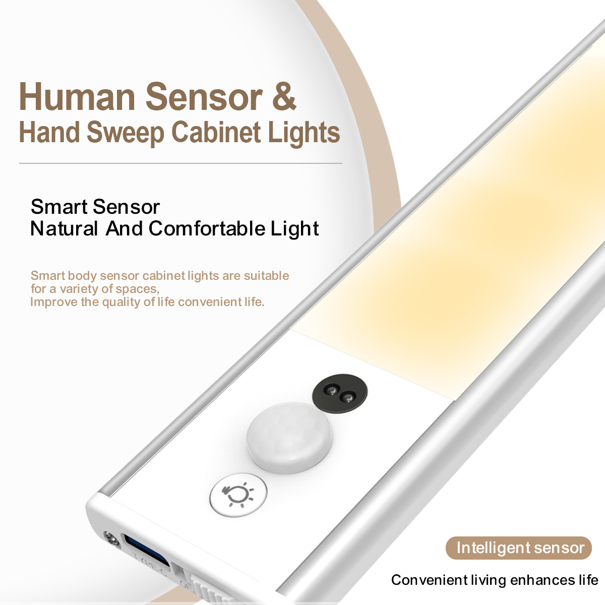 Contemporary Home Interior Solution Sleek Design Ultrathin Cabinet Illumination w/ Multiple Sensing Modes-HCP253