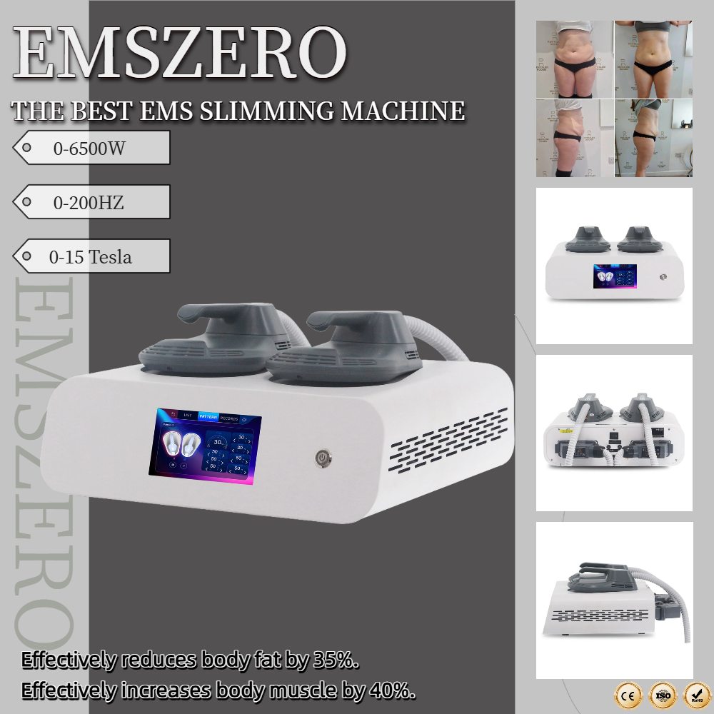 EMSzero Neo 200HZ 15Tesla 6500W HIEMT EMS Sculpting Machine 2/4/5 Handles Electro Magnetic Stimulation Body Sculpting and Muscle Building Weight Loss 