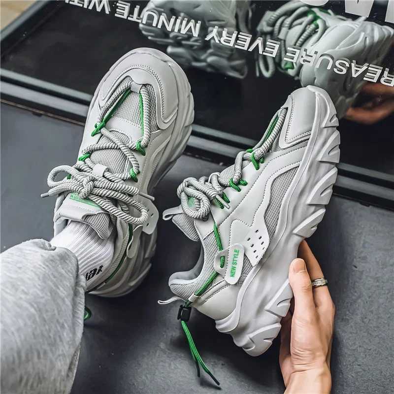 Mens Thick Sole Sport Shoes Simple Fashionable Casual Sneaker High Quality Rubber Plastic Male Athletic Shoes Chunky Sneakers W250920 - view 3