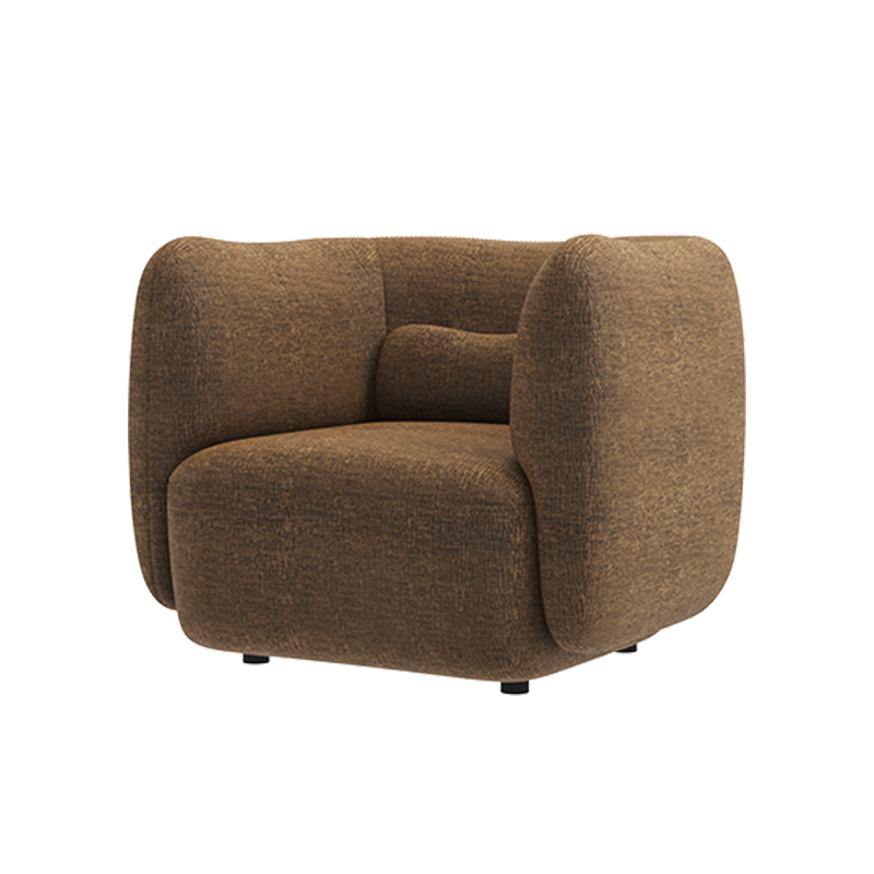 Living Room Furniture Cozy Beige Single - Seater Wave - styled Sofa, Perfect for Personal Relaxing Corners
