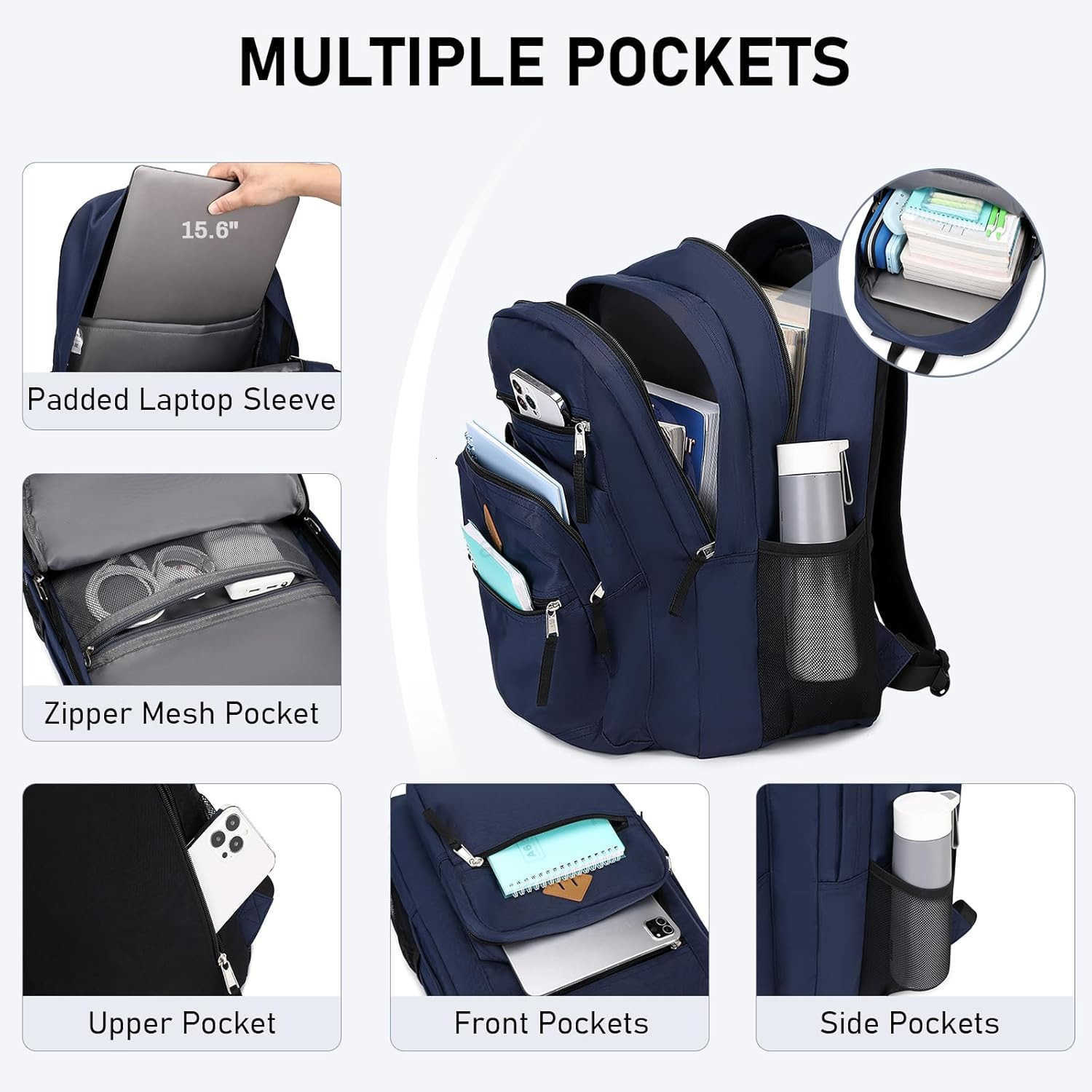 School Backpack Large Casual Book Bag Lightweight Back Pack fits 156 Inch Laptop for High School College TravelZ250920