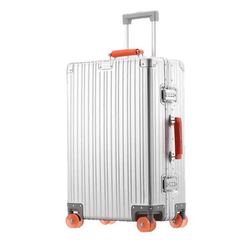 Women Men 2025 New Aluminum Suitcase 20inch Carry on Rolling Luggage 29inch Trolley Case With Wheels W250920