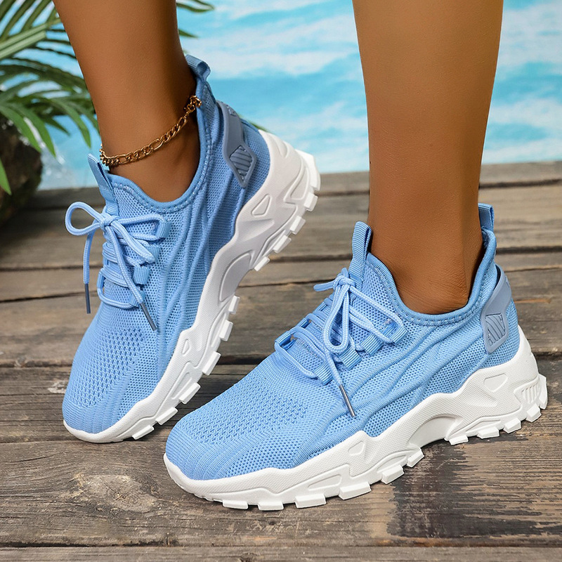 Women's Sports Casual Flyknit Thin Mesh Shoes Comfortable Breathable Lightweight