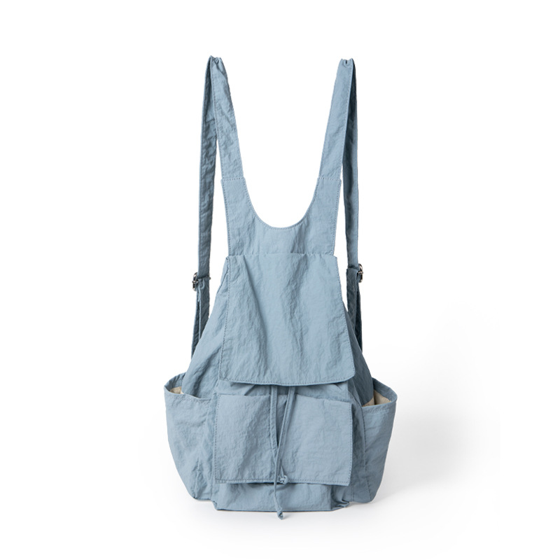 Women's Bag New Niche Lightweight Nylon Fabric Pleated Multi-Pocket Large Capacity Lazy Style Backpack