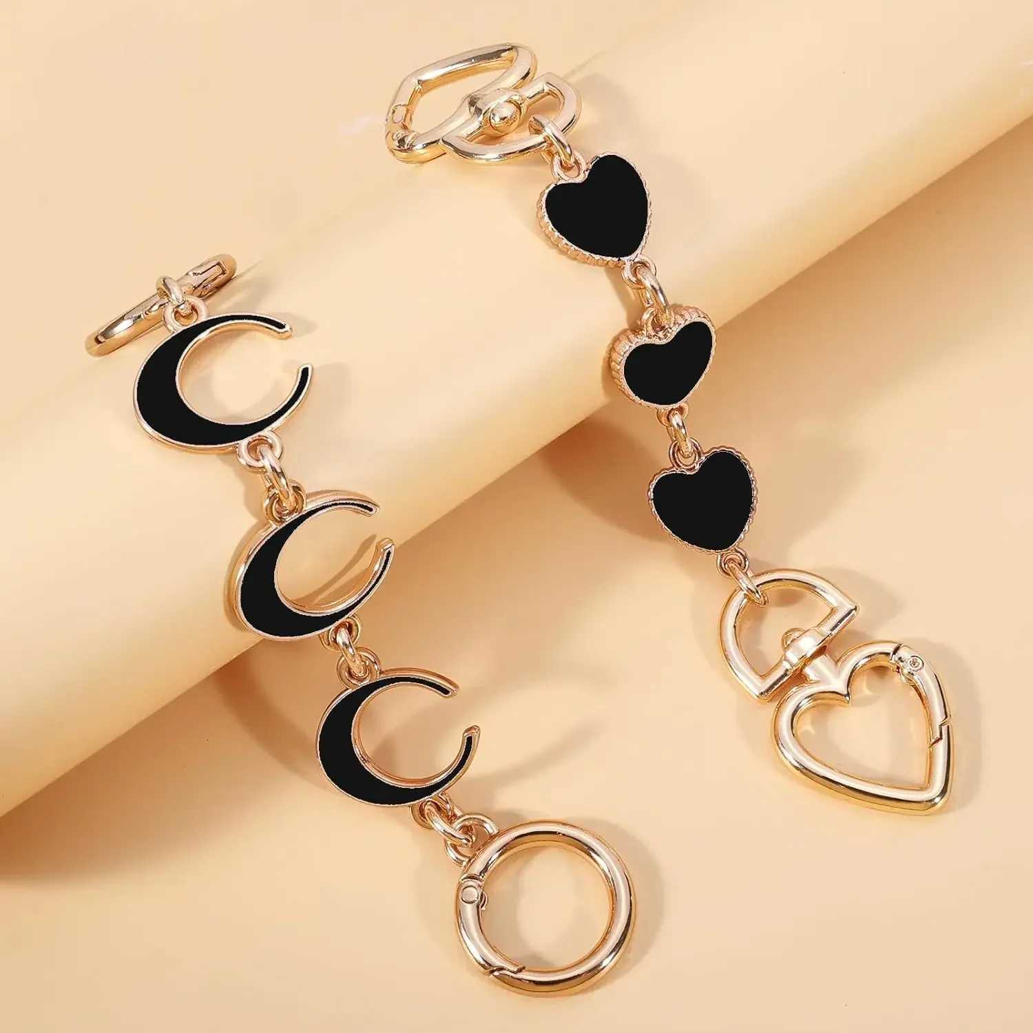 Women Bag Strap Extender Moon Heart Shape Purse Exquisite Extender Chain Handbags Replacement Chain Charms Supplies Accessories Z250920