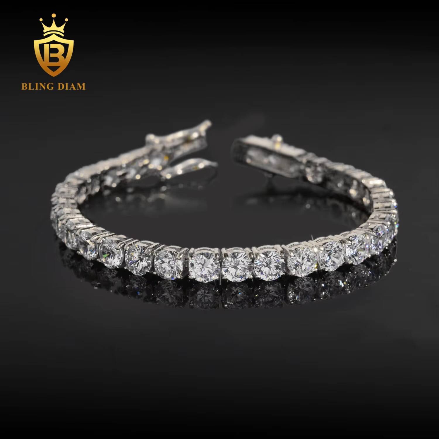 Wholesale Price 5mm 6mm 316L Stainless Steel Hip Hop Moissanite Tennis Chain Necklace Silver Jewelry for Women Men