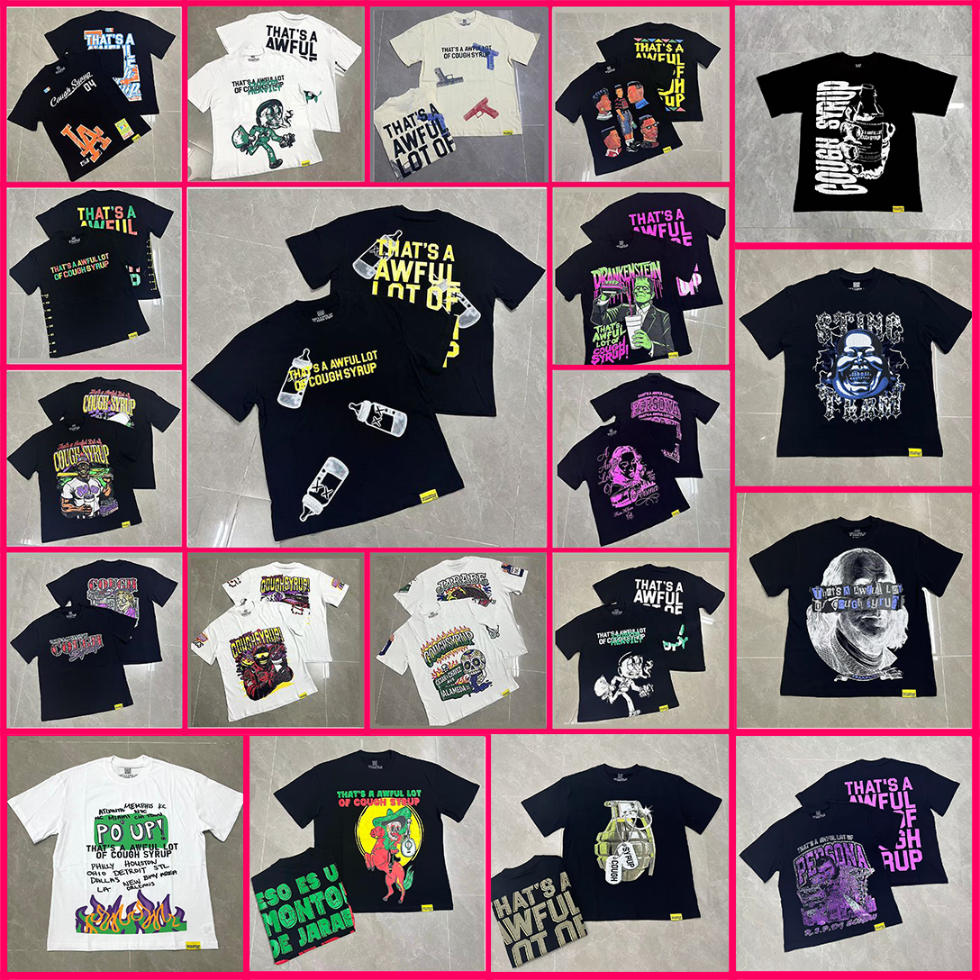 thats a awful lot of caugh syrup shirt Fashion Designer MensT shirts Printed Graphic T-shirt Cotton Casual Tees COUGH SYRUP Short Sleeve Hip Hop Streetwear DY FB88888