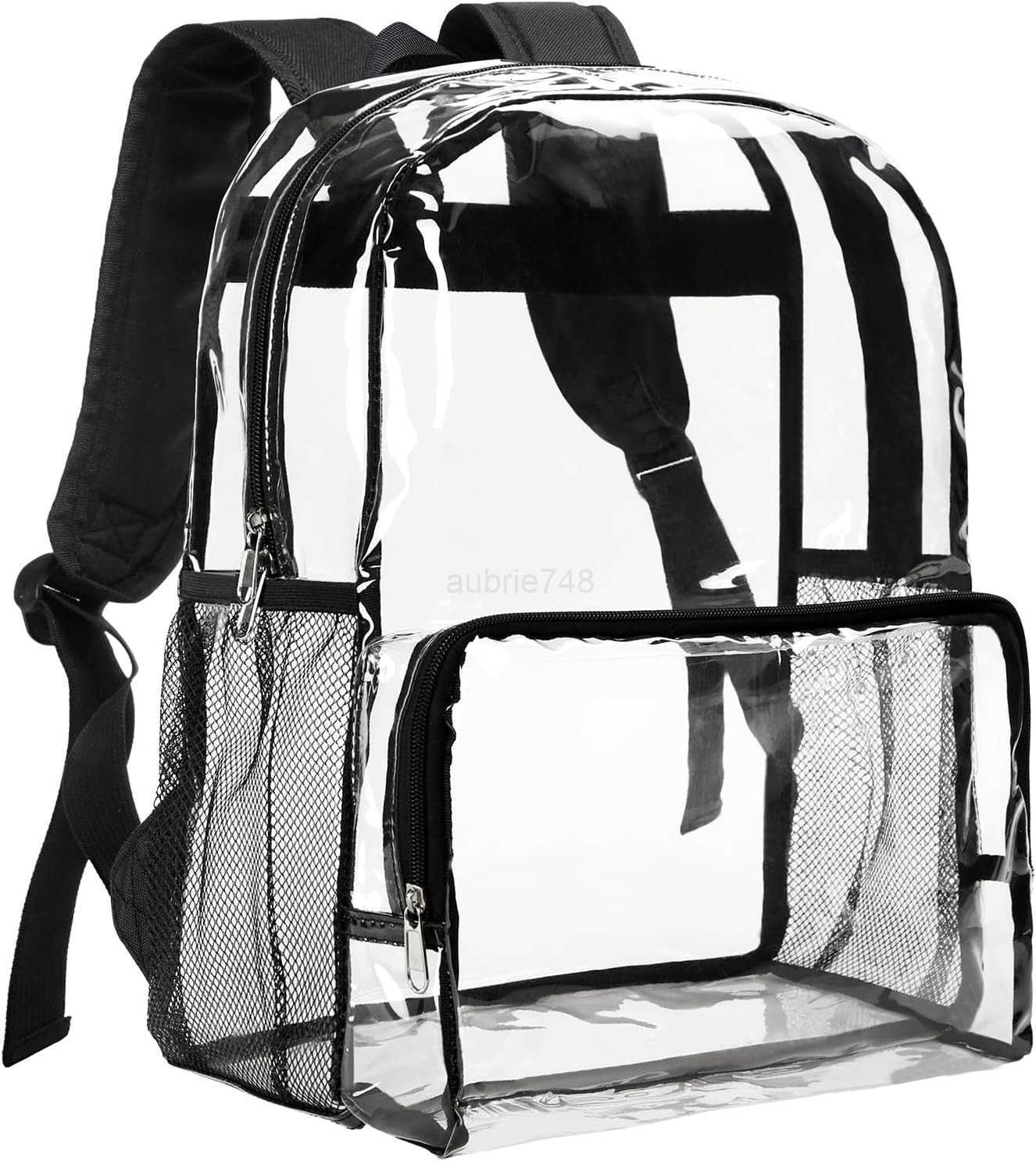Vorspack Clear Backpack Heavy Duty Large Clear Backpacks for School See Through Bookbag for Girls Boys Transparent Bag for Work Concert College BlackZ