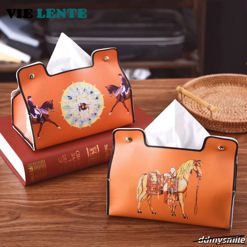 Leather Tissue Box European Retro Style Waterproof Napkin Holder Bathroom Car Living Room Coffee Table Universal Storage 250711 ddmysmile ddmysmile