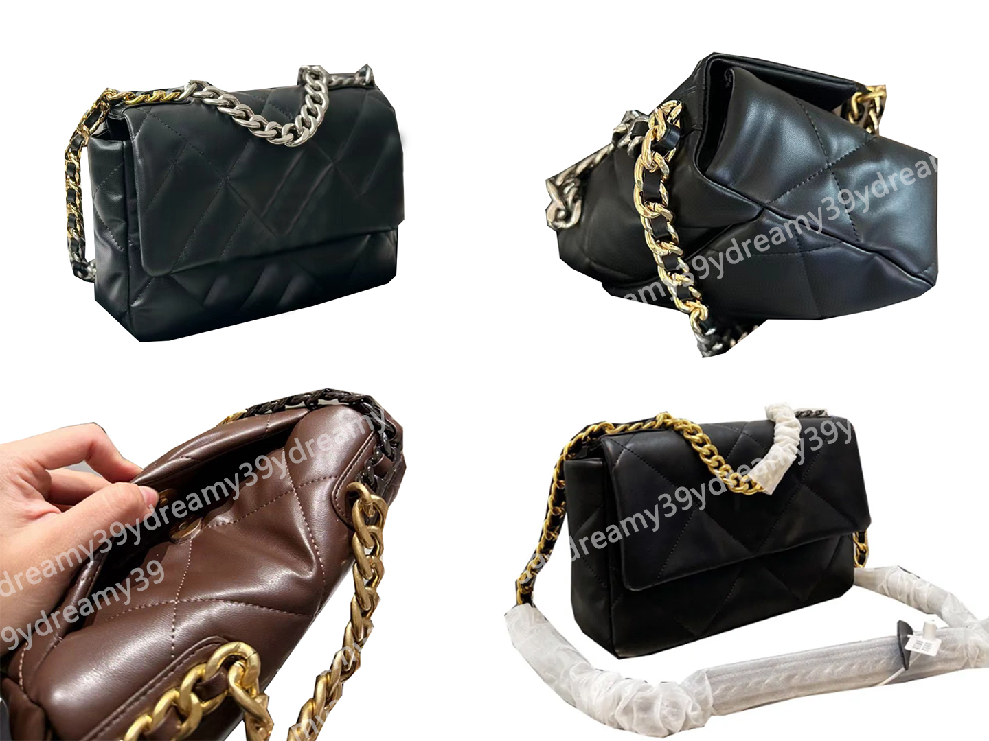 France 19 Flap Bag Womens Top Real Lambskin Bags Designer Single Flap Quilted Matelasse Outdoor bag Sacoche Street Gold Chain Totes Crossbody Shoulder Handbag