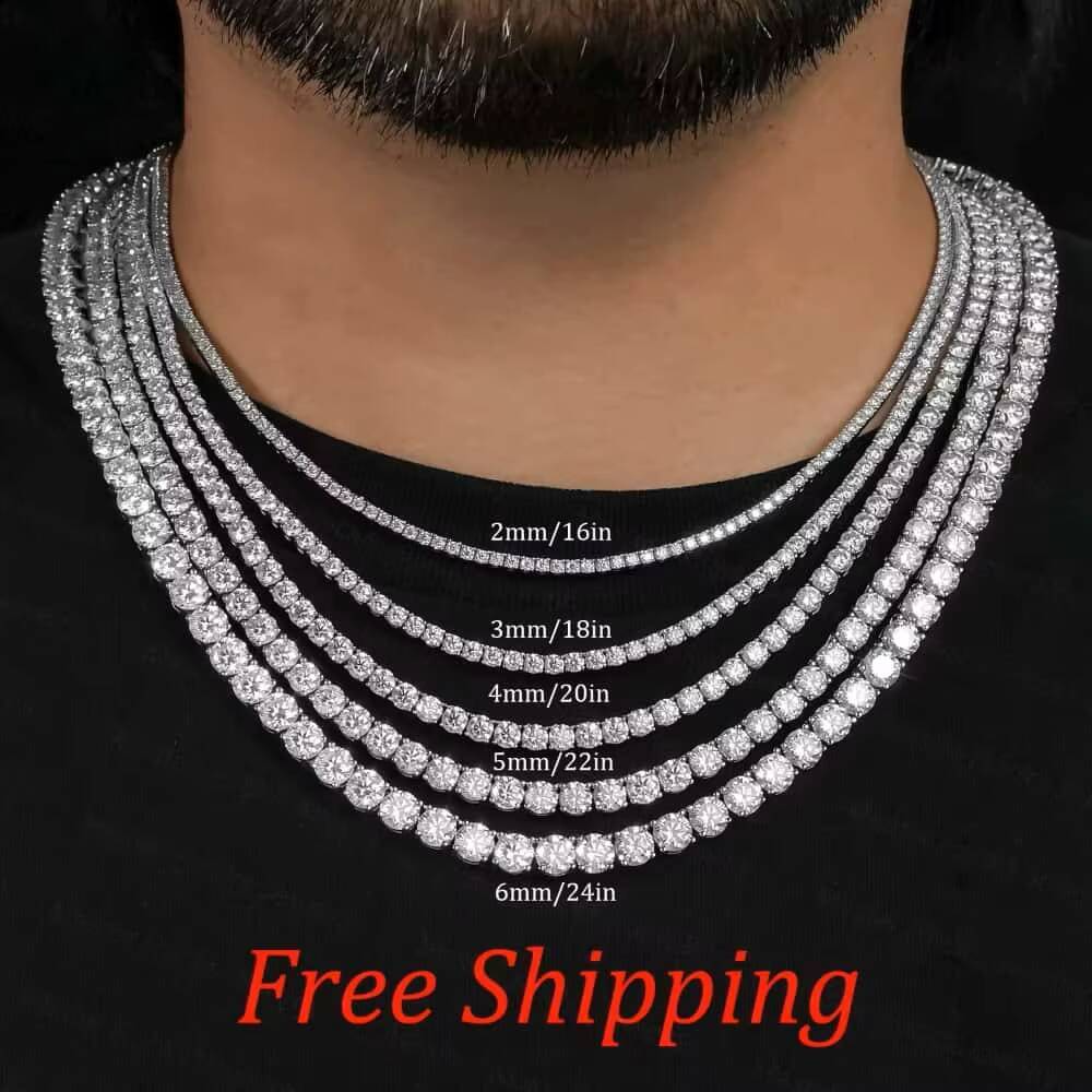 Exclusive Customized Trend Design 925 Sterling Silver VVS Moissanite Pendant with Starry Night Hip Style Cuban Chain Necklace