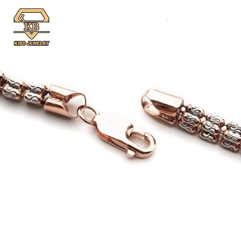 Customized Trend Make Special Peanut Rope Chains HIp Hop Jewelry 925 Sterling Silver Plated 18K Gold Plated 925 Silver Moon Ice Chain