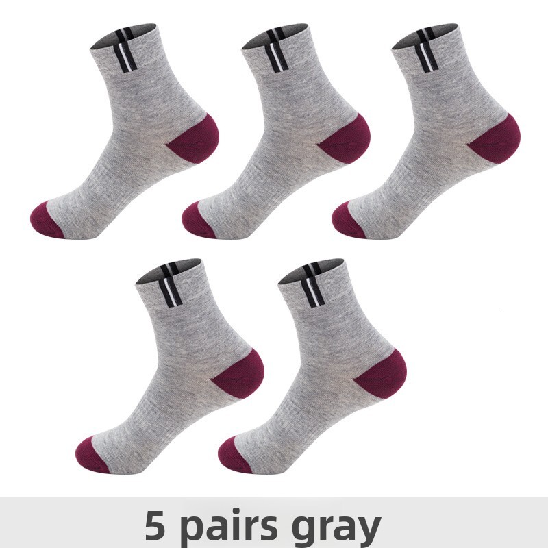 Mid-Calf Sports Odor-Resistant Sweat-Absorbing Breathable Solid Color Adult Basketball Men's Socks