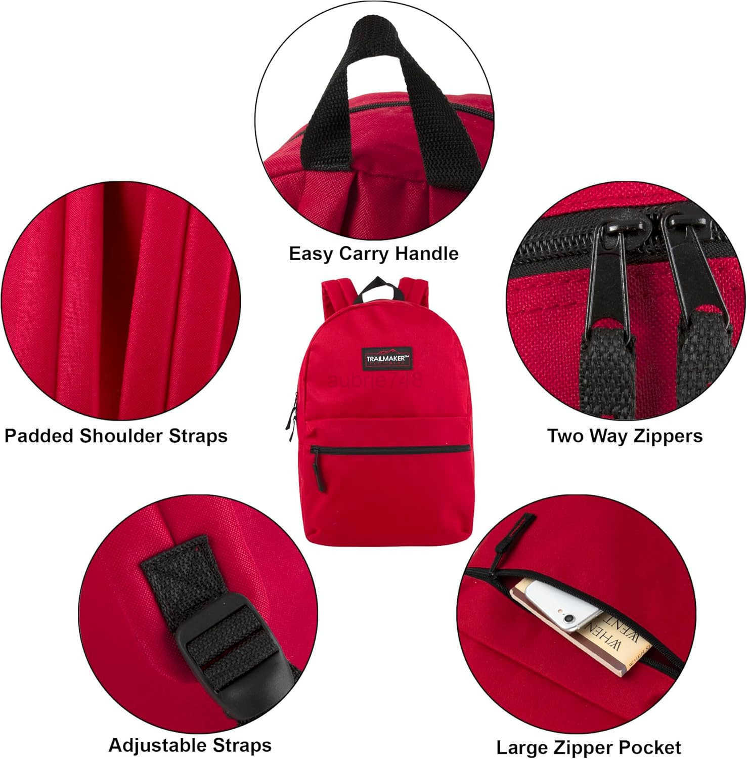 Trail maker Classic 17 inch Backpacks with Adjustable Padded Straps School Backpacks for Girls Boys GreyZ250920