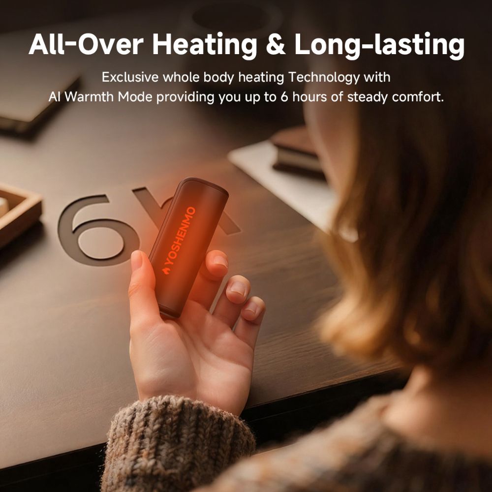 YOSHENMO Portable Hand Warmer with 3 - Gear Temperature Adjustment, 3000mAh Long - Lasting Battery & USB - C Charging-A404