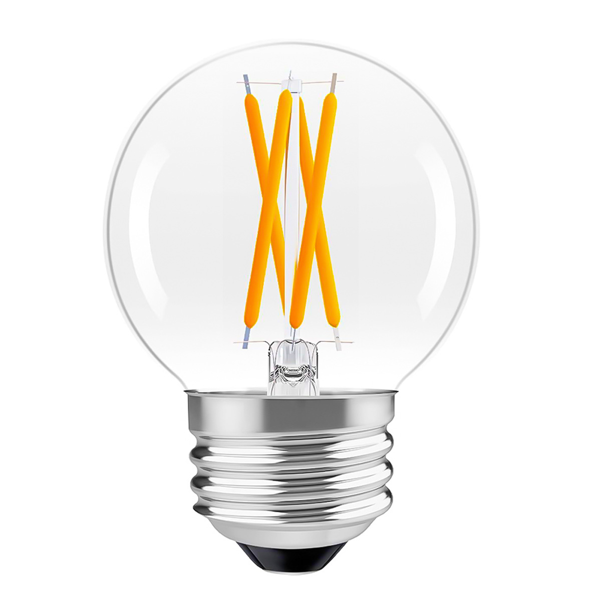 G50 E27 LED Glass Bulb 6W Dimmable, 400LM Warm White 2700K Vintage Edison Bulbs, Shatterproof Filament Lighting for Home Decor, 6-Pack-HCP308