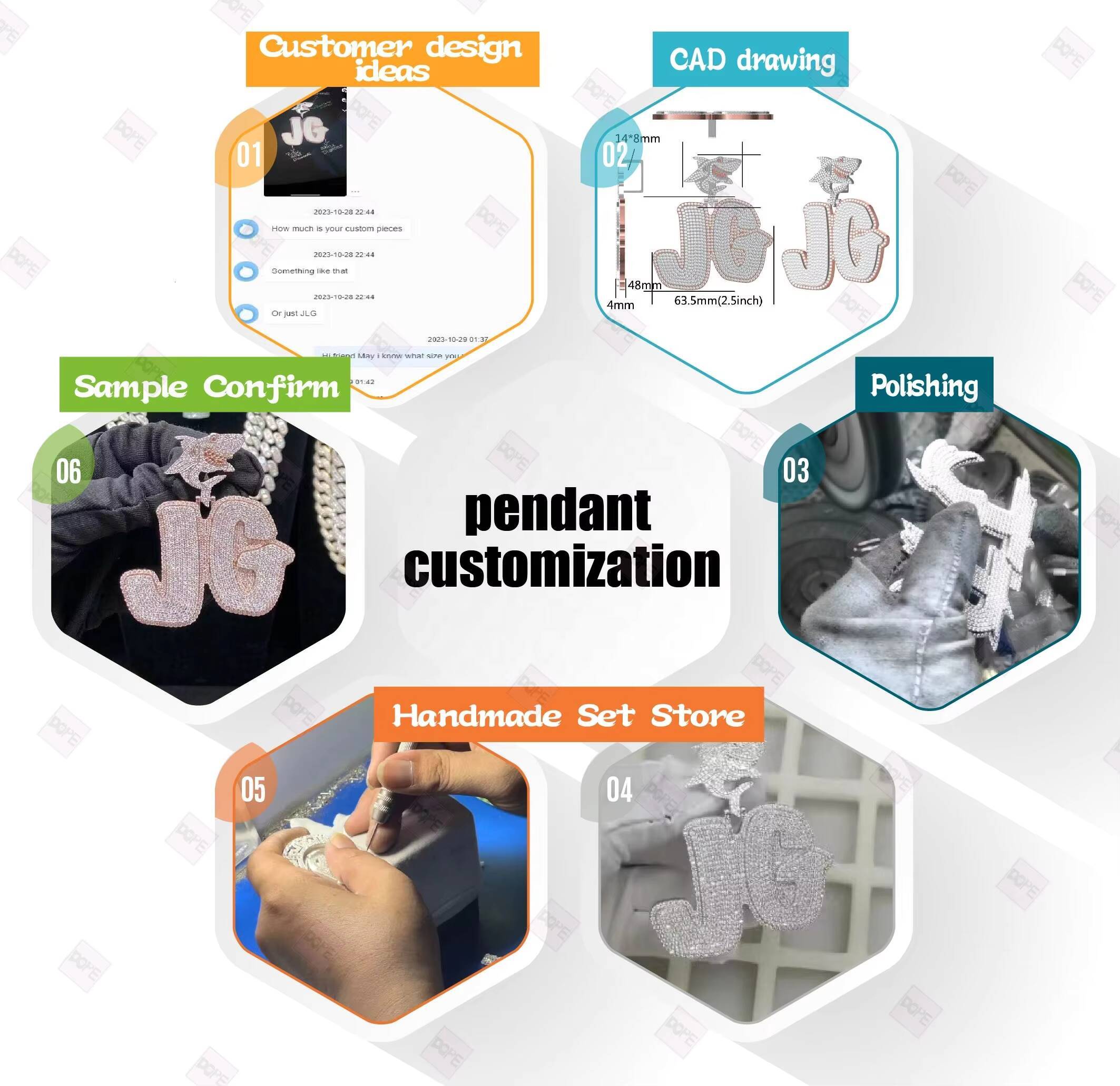 Iced Out Baguette VVS Moissanite Hiphop Cross Beads ChainBracelet 925 Sterling Silver Customized Trend Cuban Link Chain