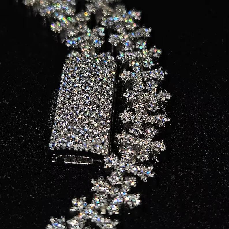 8mm Moissanite Men Chain 925 Sterling Silver Cross Shape Iced Out Hiphop VVS Moissanite Cuban Chain