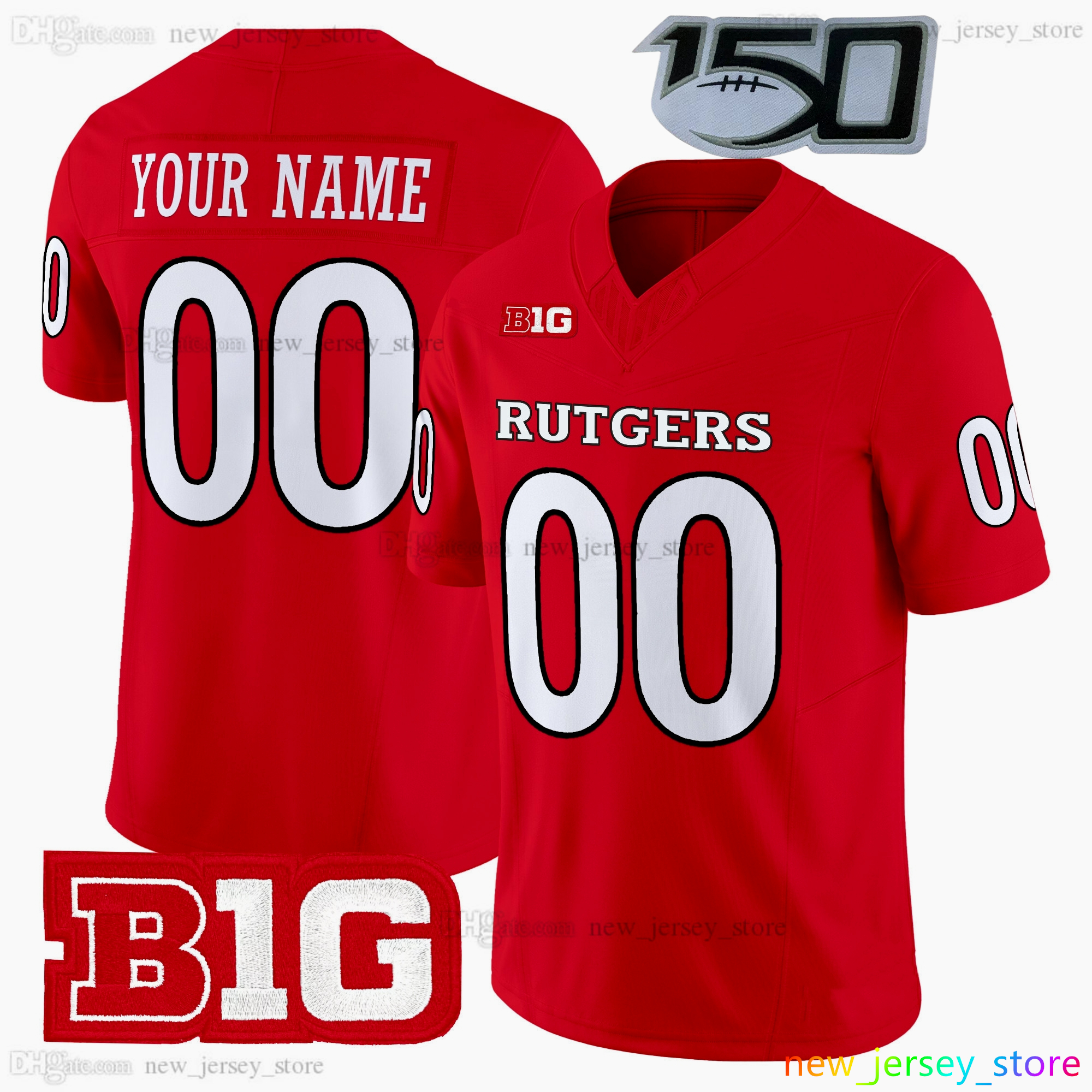 2025 Custom S6XL Rutgers Scarlet Knights New Football Jersey 16 Athan Kaliakmanis 3 Antwan Raymond 8 KJ Duff 5 Kaj Sanders 9 Jett Elad 10 AJ Surace St