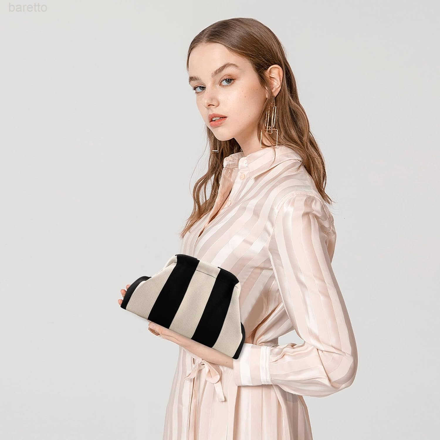 Woven Dumpling Bags for Women Pink and Green Purse Colorblock Clutch Crochet Purses Handbags Summer Beach Clutch 2025 Z2509020