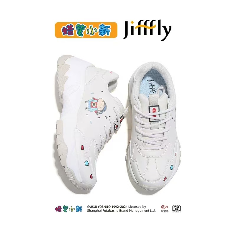 Jifffly x Crayon Shin-chan Dad Shoes Women Thick Bottom High-Top Sneakers for Summer 2025