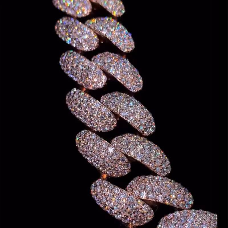 High Quality Customized Trend VVS Moissanite Diamond Cuban Bracelet Chain Hip Hop Style Iced Cuban Necklace Mens and Womens Jewelry