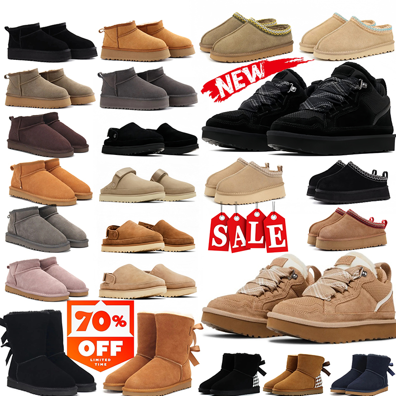 Tasmans designer boots for women slides sliders platform boots fur slide classic winter boots snow chestnut