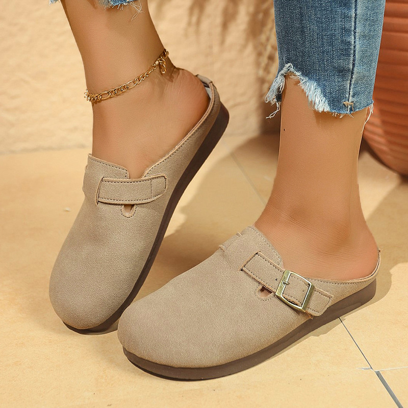 Women's Shoes Versatile Closed-Toe Half Women Fashion Soft Sole Non-Slip Flat Comfortable