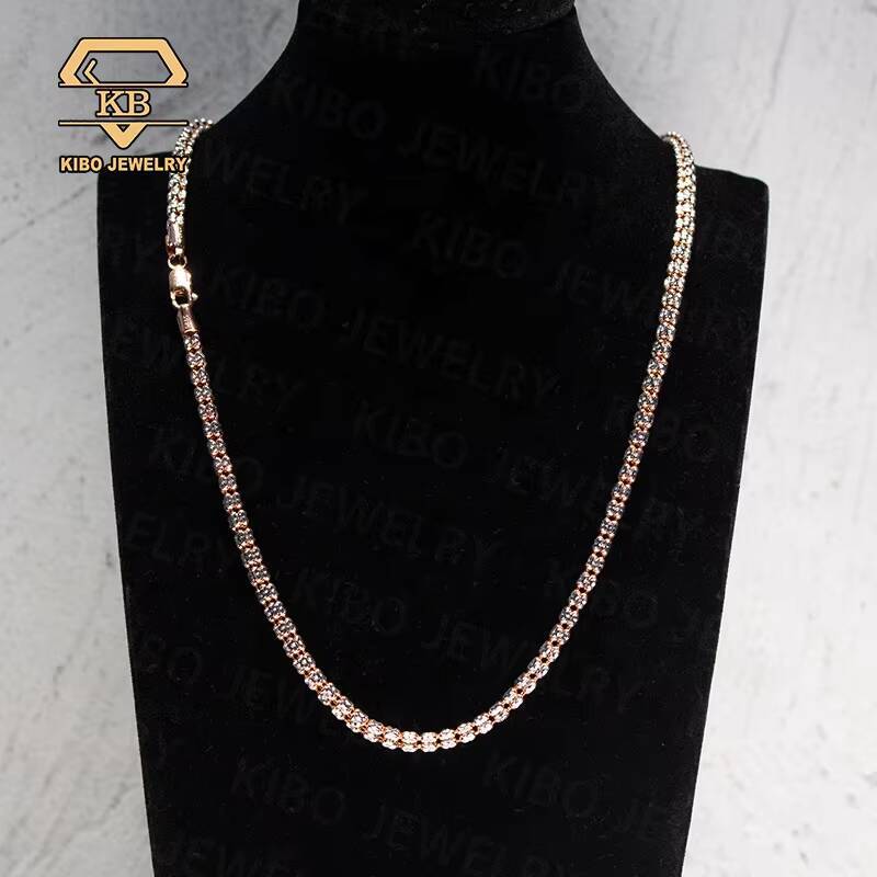 Customized Trend Make Special Peanut Rope Chains HIp Hop Jewelry 925 Sterling Silver Plated 18K Gold Plated 925 Silver Moon Ice Chain
