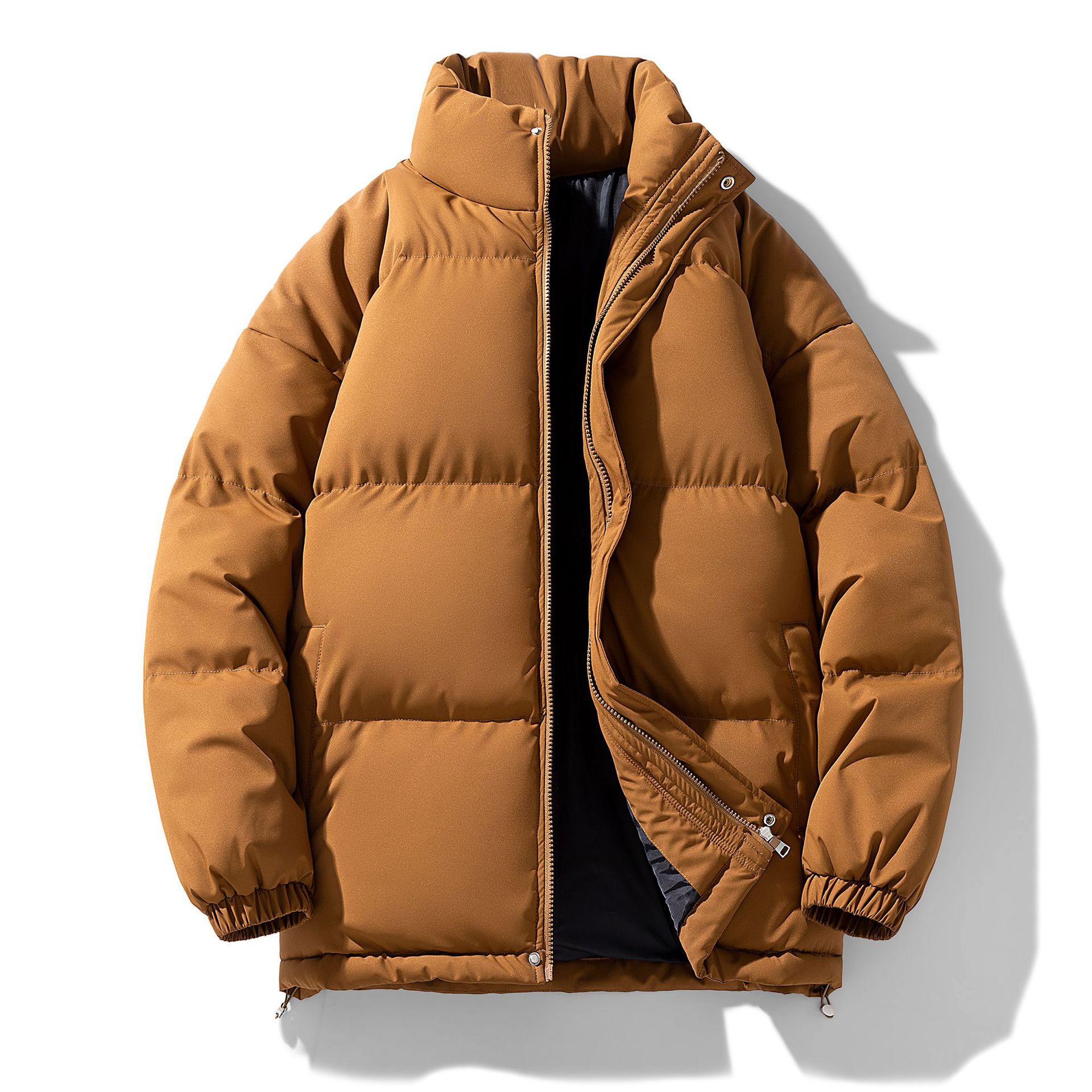 CL6519 Autumn and Winter Men's Zipper Stand Collar Sweater Retro Earth Color Hoodie Women
