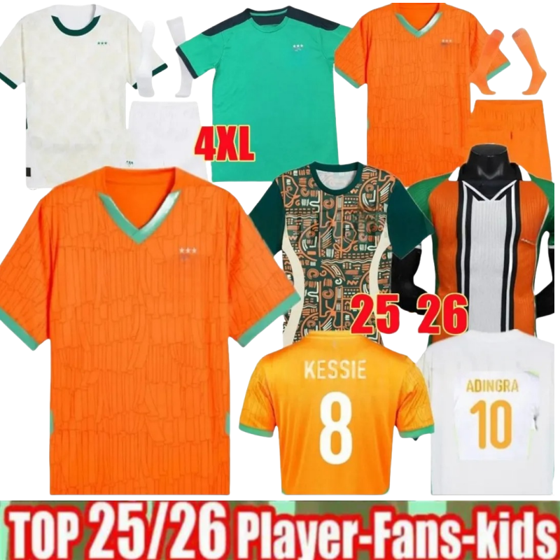 4XL 25 26 Ivory CoastS Soccer Jerseys national Drogba KESSIE ZAHA Uniforms Cote d Ivoire Football Shirt CORNET 2025 2026 player version Men Kids Kits Socks Full Sets
